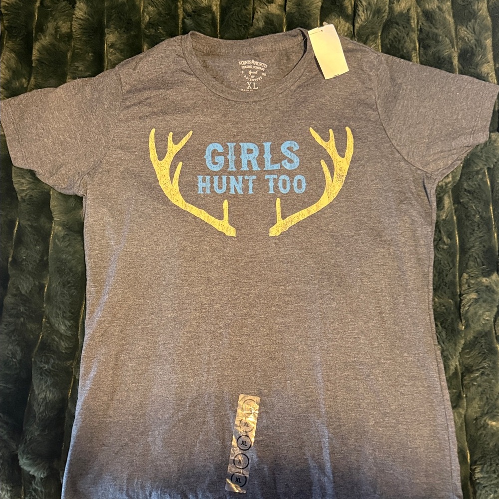 Spirit Gray Tee with Blue and Yellow Print